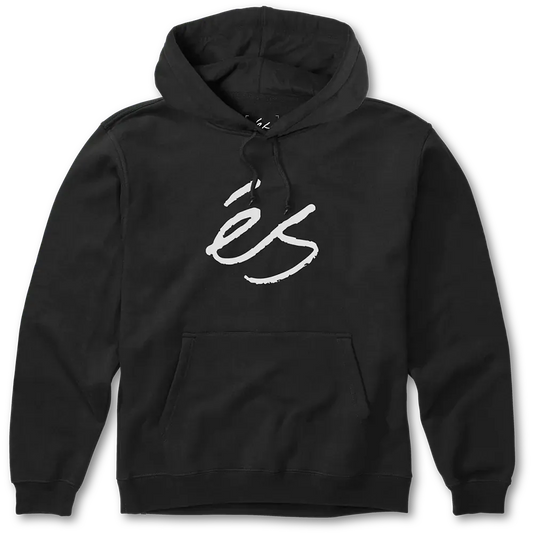 Script Pullover Hoodie Black Fleece | éS Skateboarding eS Footwear Sneakers Skate Style OG Premium