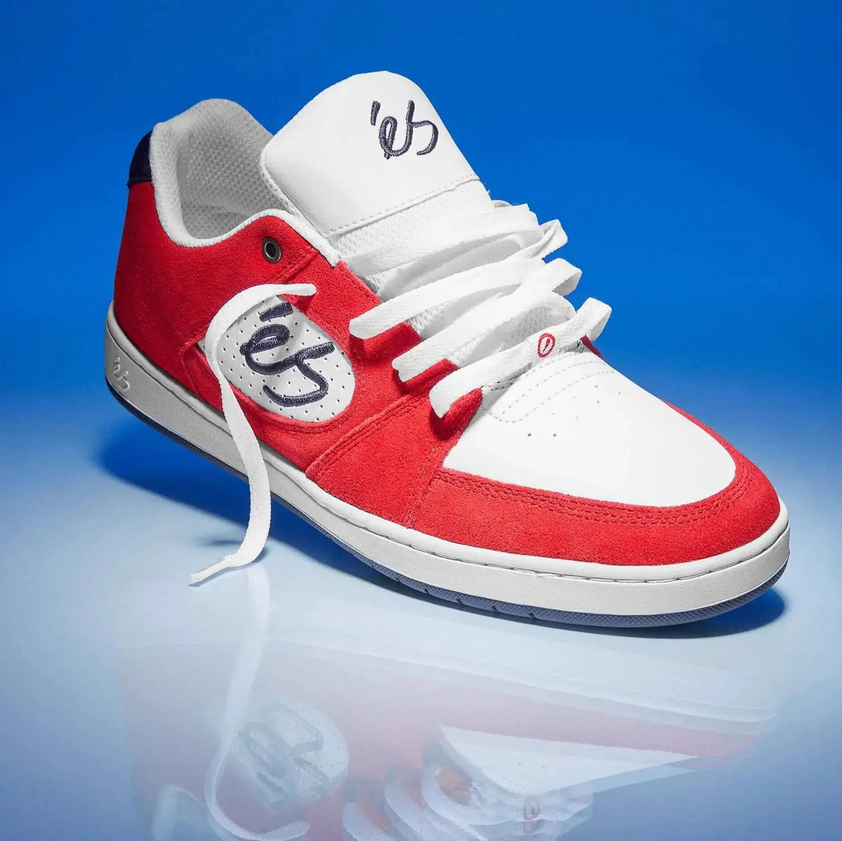 Accel Slim red/white/navy - skate shoes | éS Skateboarding