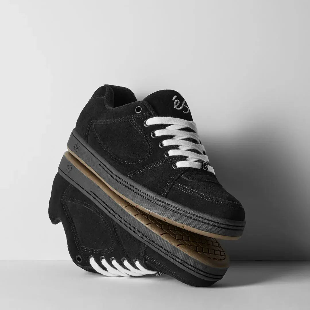 Accel Black – Low-Top Skate Shoe | éS Skateboarding Low-Top Shoe Es Footwear Sneakers Skate Style OG Premium
