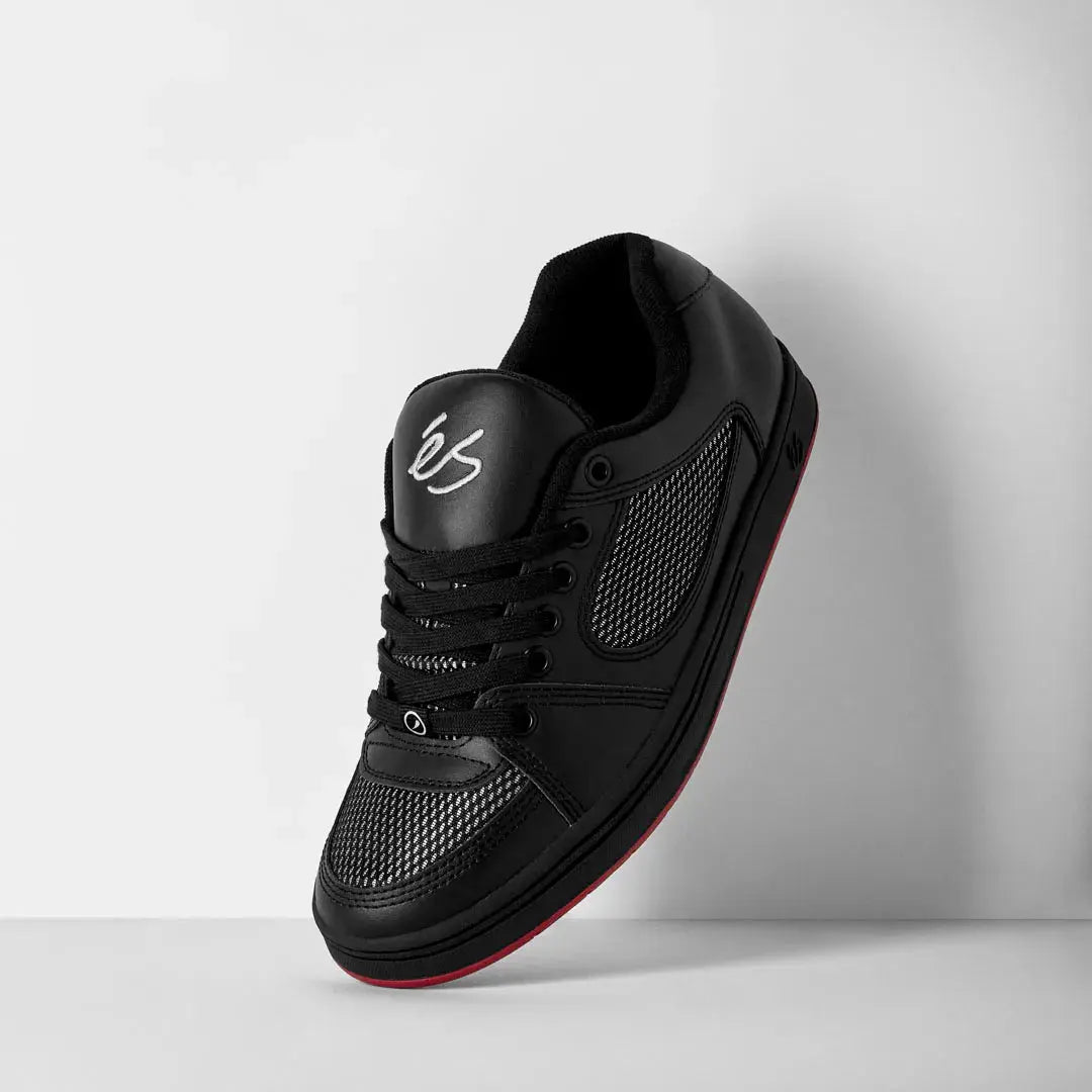 Accel Black/Black/Red – Skate Shoe | éS Skateboarding Low-Top Shoe Es Footwear Sneakers Skate Style OG Premium