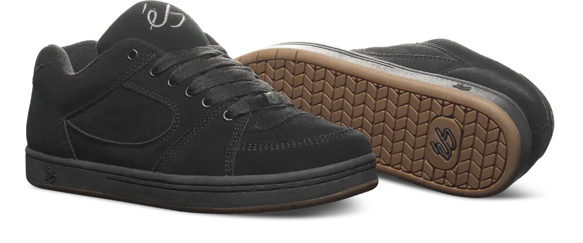 Accel OG Black – Low-Top Skate Shoe | éS Skateboarding Accel OG Black – Low-Top Skate Shoe | éS Skateboarding
