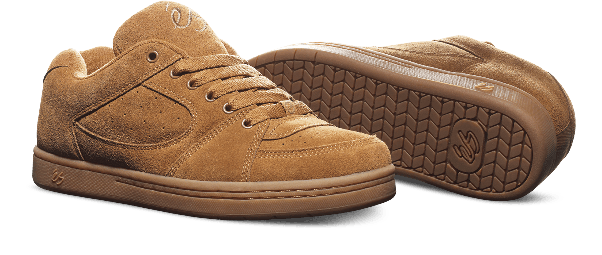 ES ACCEL OG BROWN/GUM スケシュー Accel OG Skate Shoe Brown/Gum Suede | éS skateboarding – éS